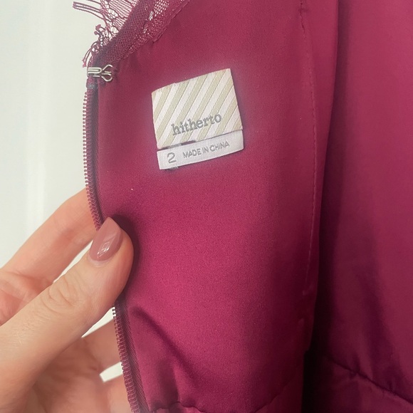 BHLDN size 2 maroon / cranberry floor length dress. Worn once. - Picture 3 of 4